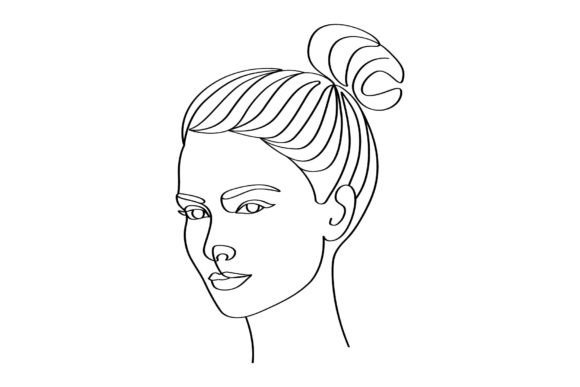 Download One-line Art of Beautiful Woman Face - Line art Collection