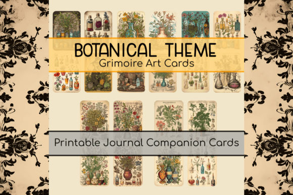 Download Botanical Grimoire Printable Art Cards - Card Collection
