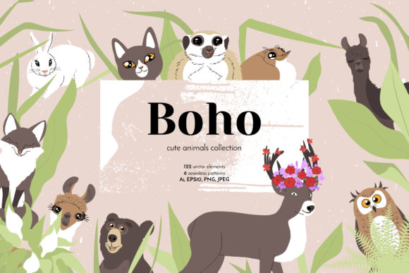 Download Boho Cute Animals - Line Art - Line art Collection