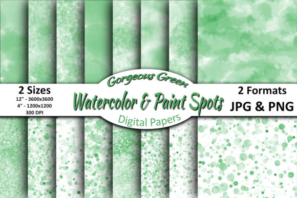 Download Pastel Green Watercolors &amp; Paint Spots - Spot Collection