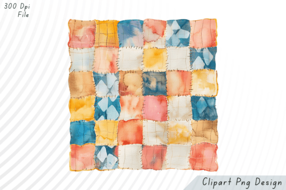 Download Watercolor Patchwork Quilt PNG Clipart - Premium Bundle