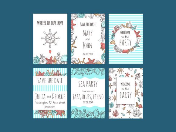 Download Save Date Cards. Nautical Symbols - Card Collection