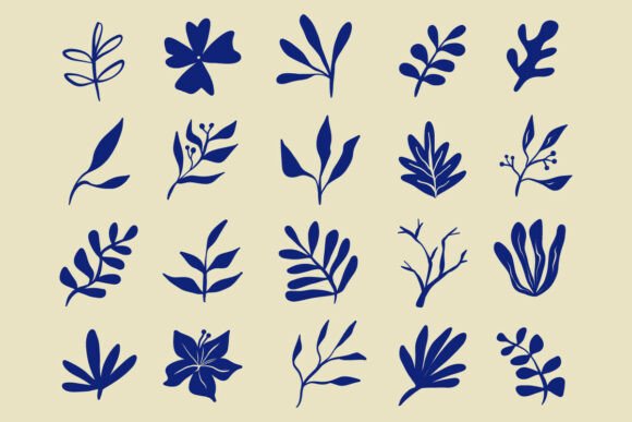 Download Botanical Leaf Silhouette Bundle Set - Silhouette Collection