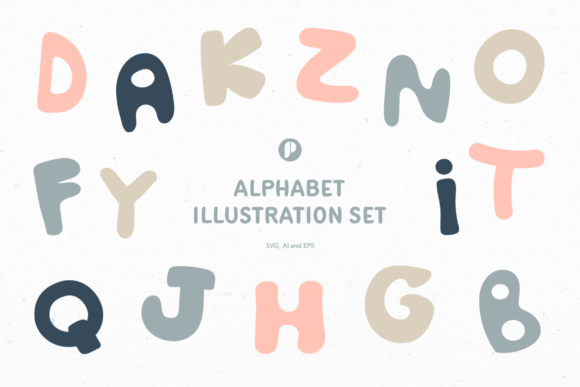 Download Fatty Abstract Alphabet Illustration Set - Alphabet illustration Collection