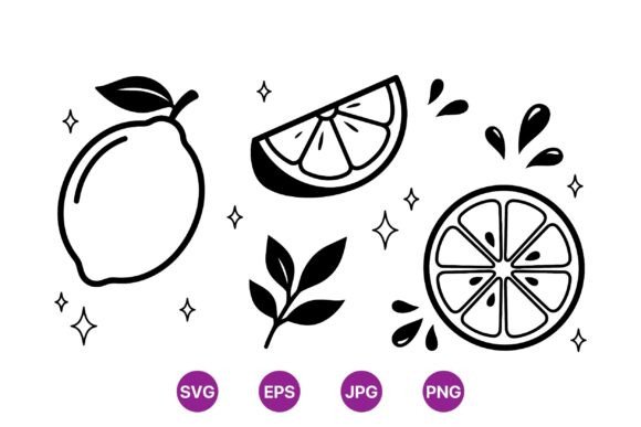 Download Lemon Citrus Line Art Illustrations - Line art Collection