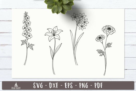 Download Garden SVG Floral Line Art Designs - Line art Collection
