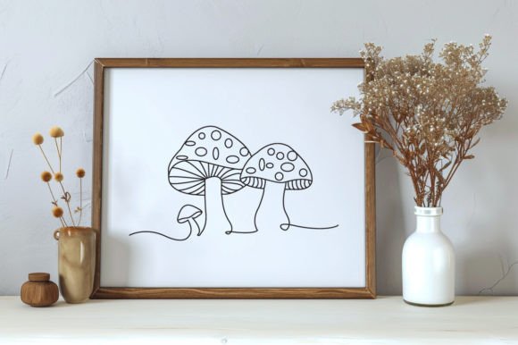 Download Mushroom One Line Art Sketch Vector - Line art Collection