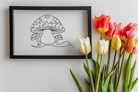 Download Mushroom One Line Art Sketch Vector - Line art Collection